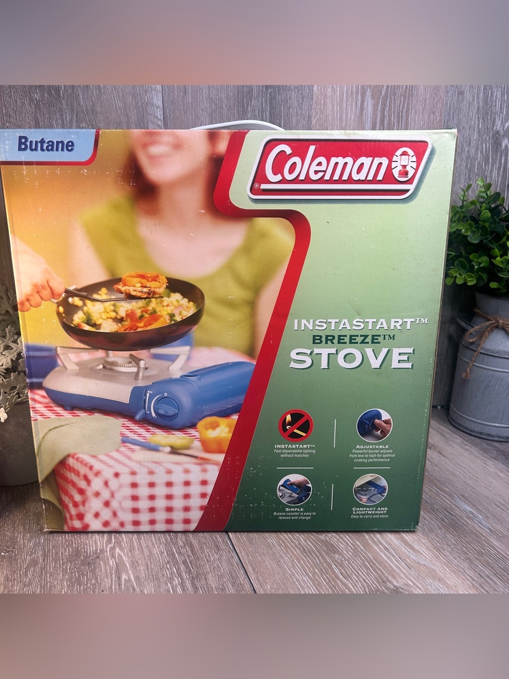 Coleman InstaStart Breeze Portable Butane Camping Stove Single Burner NIB